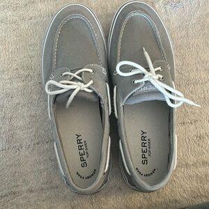 Men’s grey sperrys - brand new never worn